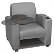 Scranton & Co Tablet Arm Chair with Storage Shelf in Gray/Ash Gray