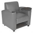 Scranton & Co Tablet Arm Chair with Storage Shelf in Gray/Ash Gray