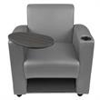 Scranton & Co Tablet Arm Chair with Storage Shelf in Gray/Ash Gray