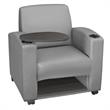 Scranton & Co Tablet Arm Chair with Storage Shelf in Gray/Ash Gray