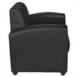 Scranton & Co Mobile Vinyl Lounge Chair with Cup Holders in Black
