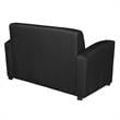 Scranton & Co Vinyl Lounge Loveseat with Cup Holders in Black