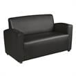 Scranton & Co Vinyl Lounge Loveseat with Cup Holders in Black