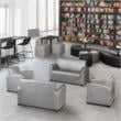 Scranton & Co Mobile Vinyl Lounge Chair with Cup Holders in Gray