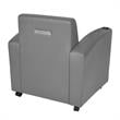 Scranton & Co Mobile Vinyl Lounge Chair with Cup Holders in Gray