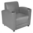 Scranton & Co Mobile Vinyl Lounge Chair with Cup Holders in Gray