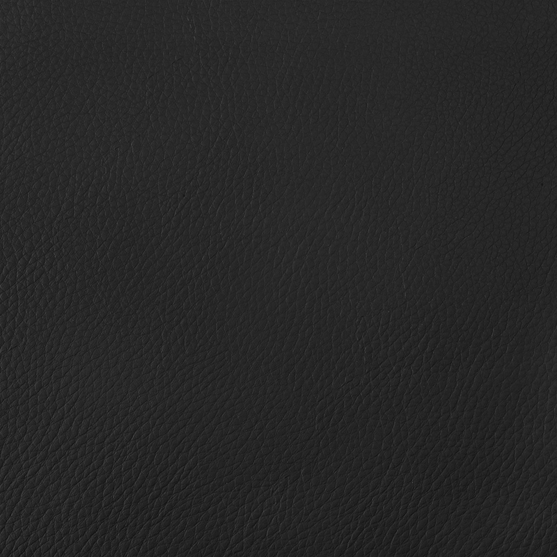 Scranton & Co Plush Square Vinyl Ottoman Set of 2 with Glides in Black
