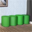 Scranton & Co Plush Round Vinyl Ottoman Set of 4 with Glides in Envy Green