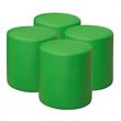 Scranton & Co Plush Round Vinyl Ottoman Set of 4 with Glides in Envy Green