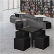 Scranton & Co Plush Curved Vinyl Ottoman Set of 4 with Glides in Gray