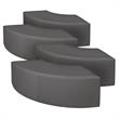 Scranton & Co Plush Curved Vinyl Ottoman Set of 4 with Glides in Gray