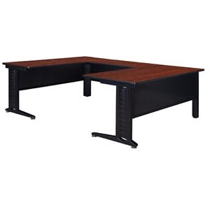 Scranton & Co 66&quot U Shaped Computer Desk with 42&quot Bridge in Cherry