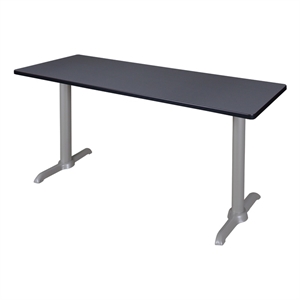 Scranton & Co 60&quot x 24&quot Training Table in Gray with Gray Steel T-Base