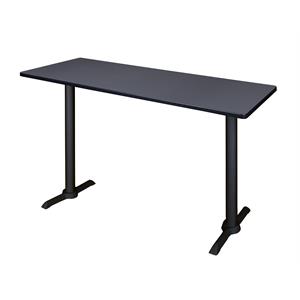 Scranton & Co 60&quot x 24&quot Double-Sided Cafe Training Table in Gray