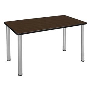 Scranton & Co 48 x 24&quot Neo Walnut Training Table with Chrome Post Legs