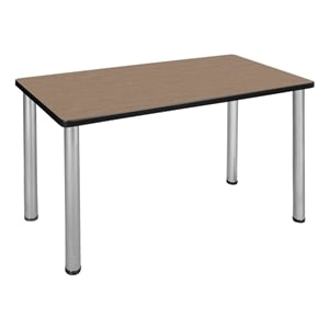 Scranton & Co 48 x 24&quot Noble Oak Training Table with Chrome Post Legs