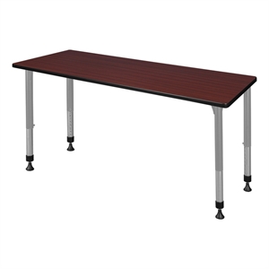 Scranton & Co 66 x 30&quot Adjustable Mahogany Activity Table with Gray Base