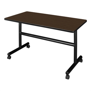 Scranton & Co 48 x 30&quot Neo Walnut Flip-Top Nesting Table on Casters