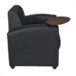 Scranton & Co Tablet Arm Chair with Storage Shelf in Black and Java