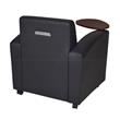 Scranton & Co Tablet Arm Chair with Storage Shelf in Black and Java