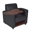Scranton & Co Tablet Arm Chair with Storage Shelf in Black and Java
