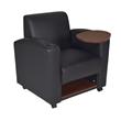 Scranton & Co Tablet Arm Chair with Storage Shelf in Black and Java