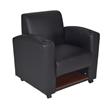 Scranton & Co Tablet Arm Chair with Storage Shelf in Black and Java