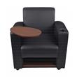Scranton & Co Tablet Arm Chair with Storage Shelf in Black and Java