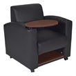 Scranton & Co Tablet Arm Chair with Storage Shelf in Black and Java