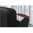 Scranton & Co Tablet Arm Loveseat with Storage Shelf in Black and Java