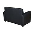 Scranton & Co Tablet Arm Loveseat with Storage Shelf in Black and Java