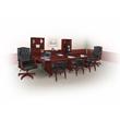 Scranton & Co Mahogany Frame Captain's Guest Chair on Casters in Black
