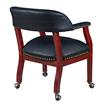 Scranton & Co Mahogany Frame Captain's Guest Chair on Casters in Black