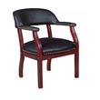 Scranton & Co Mahogany Frame Captain's Guest Chair in Black Vinyl