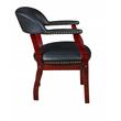 Scranton & Co Mahogany Frame Captain's Guest Chair in Black Vinyl