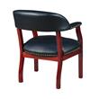 Scranton & Co Mahogany Frame Captain's Guest Chair in Black Vinyl
