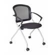 Scranton & Co 12 Pack Flip-Seat Mesh Back Nesting Chairs on Casters