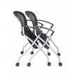Scranton & Co 12 Pack Flip-Seat Mesh Back Nesting Chairs on Casters