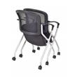 Scranton & Co 12 Pack Flip-Seat Mesh Back Nesting Chairs on Casters