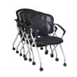 Scranton & Co 4 Pack Flip-Seat Mesh Back Nesting Chairs on Casters