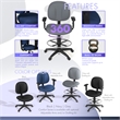Scranton & Co Swivel Fabric Task Chair with Drafting Kit in Gray