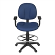 Scranton & Co Swivel Fabric Task Chair with Drafting Kit in Navy Blue