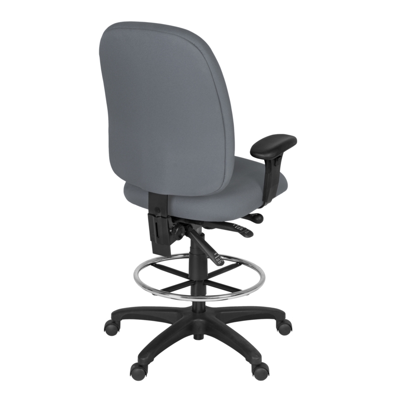 Scranton & Co High-Back Fabric Task Chair with Drafting Kit in Gray
