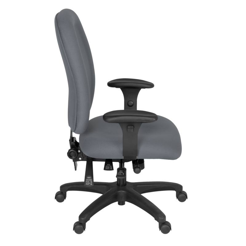 Scranton & Co High-Back Fabric Task Chair with Adjustable Arms in Gray