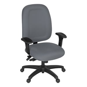 Scranton & Co High-Back Fabric Task Chair with Adjustable Arms in Gray