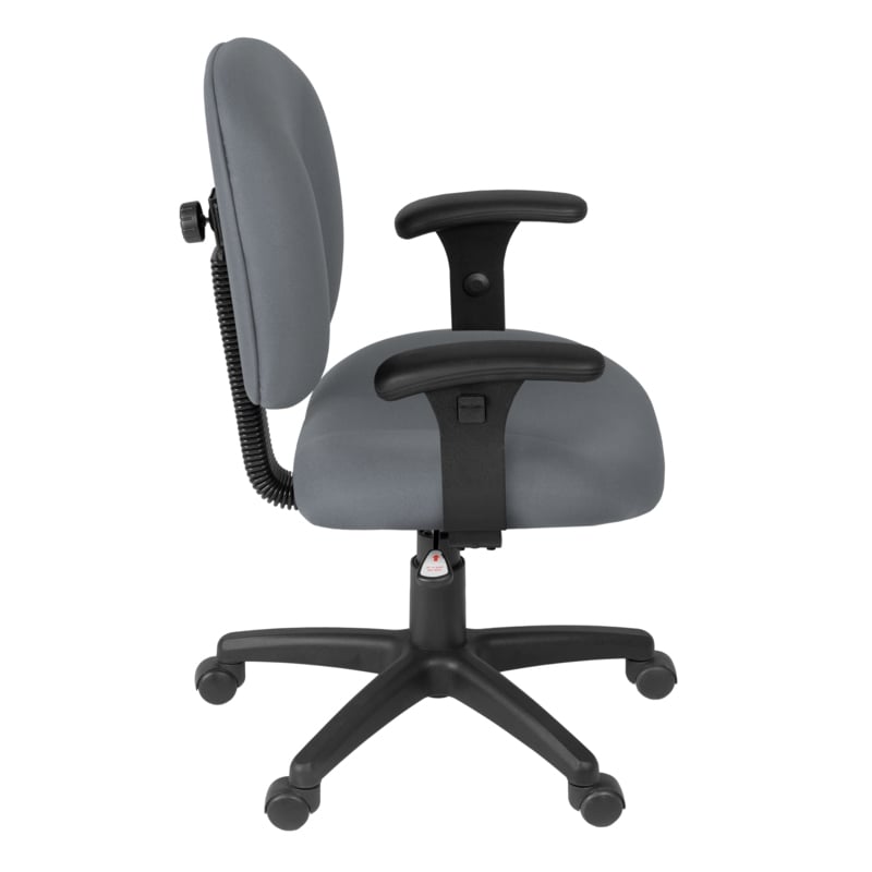 Scranton & Co Swivel Fabric Task Chair with Adjustable Arms in Gray