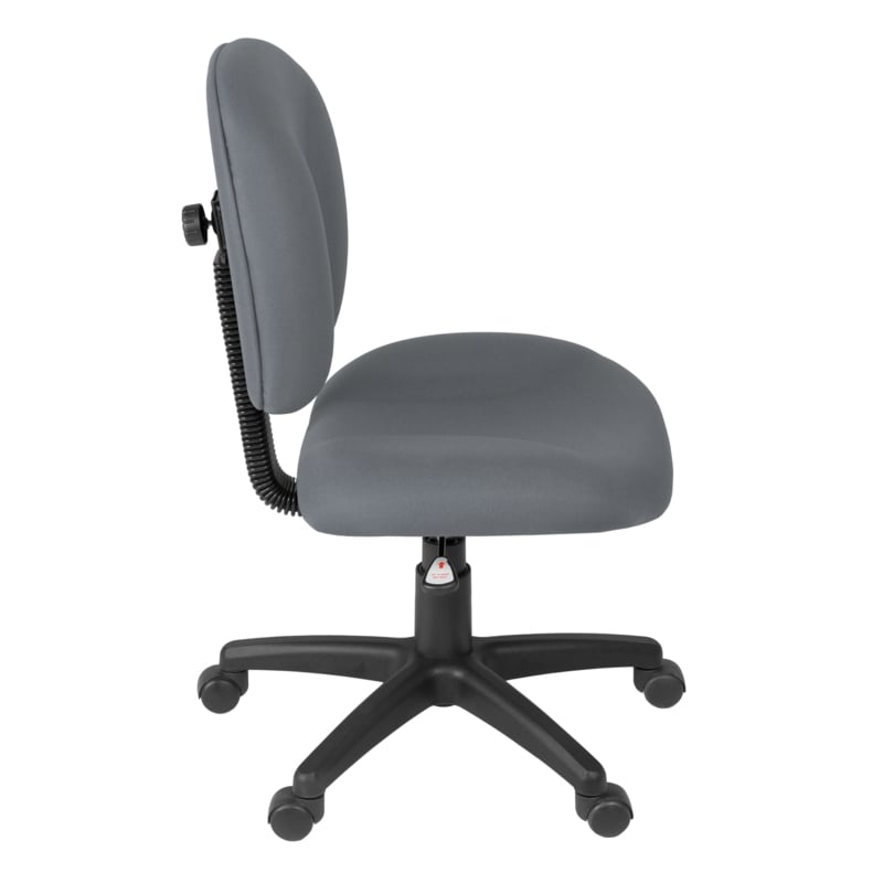 Scranton & Co Armless Swivel Fabric Computer Task Chair in Gray