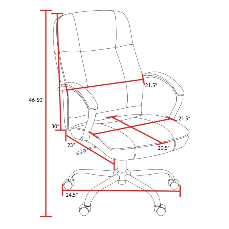 Scranton & Co Leatherette Executive High-Back Office Chair in Black