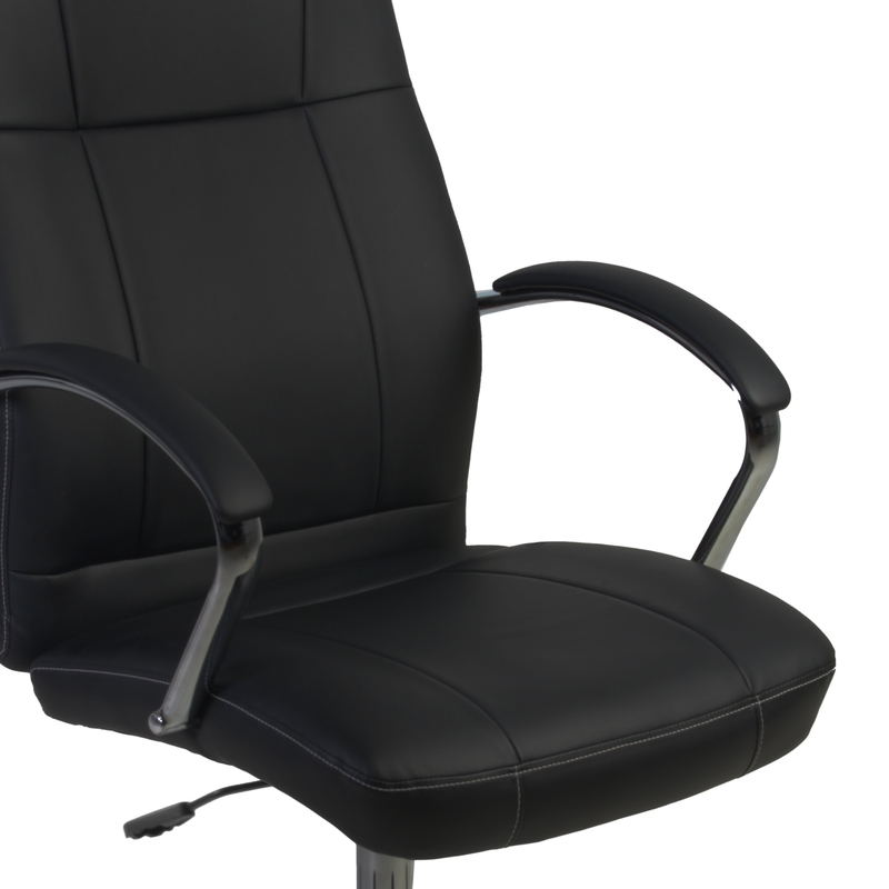 Scranton & Co Leatherette Executive High-Back Office Chair in Black