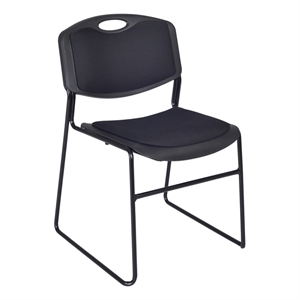 Scranton & Co 16 Pack Padded Color Permeated Stack Chairs in Black